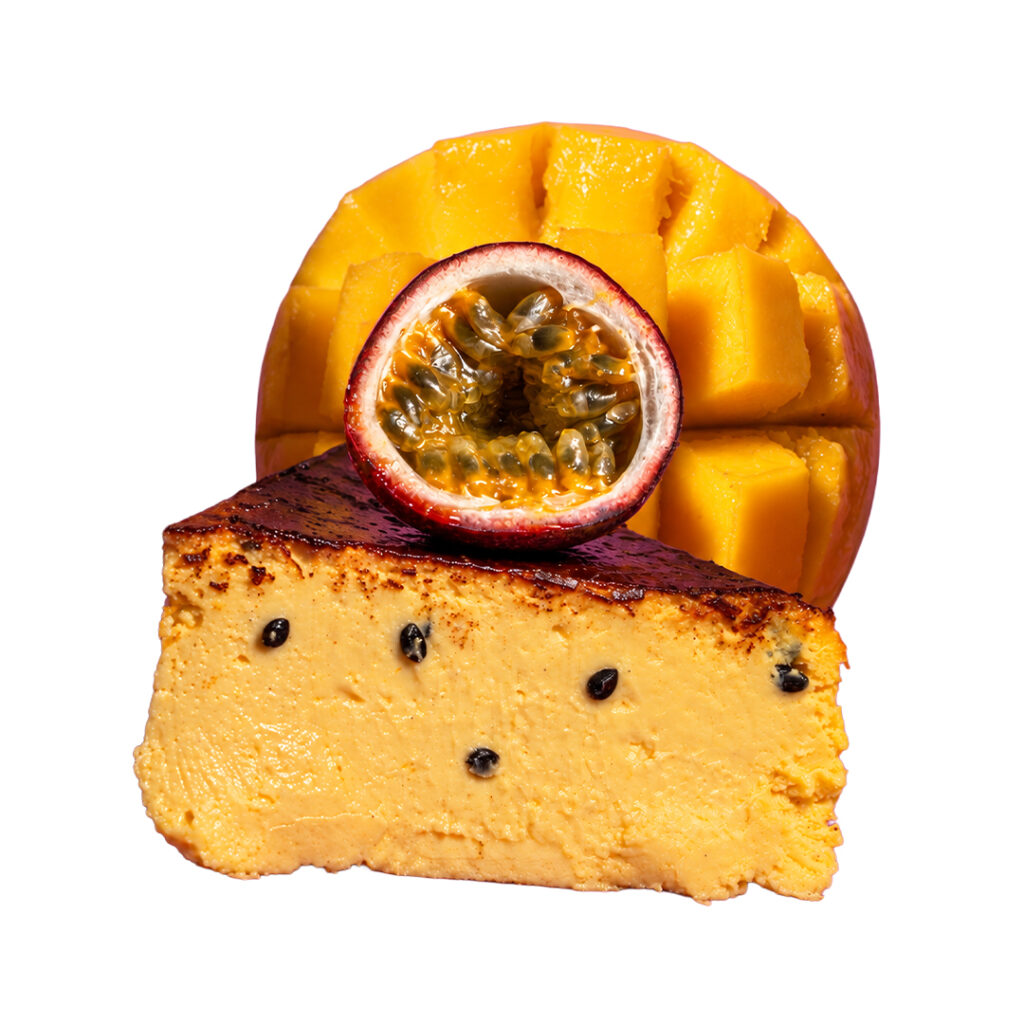 Mango, Passion Fruit Basque Cheesecake